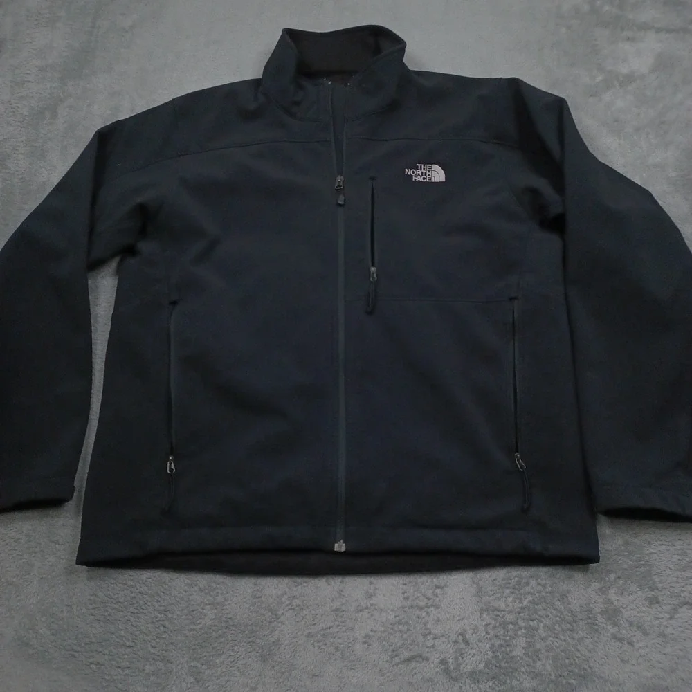 North Face Jacket Mens Large Black Full Zip Outdoor Casual Pockets
